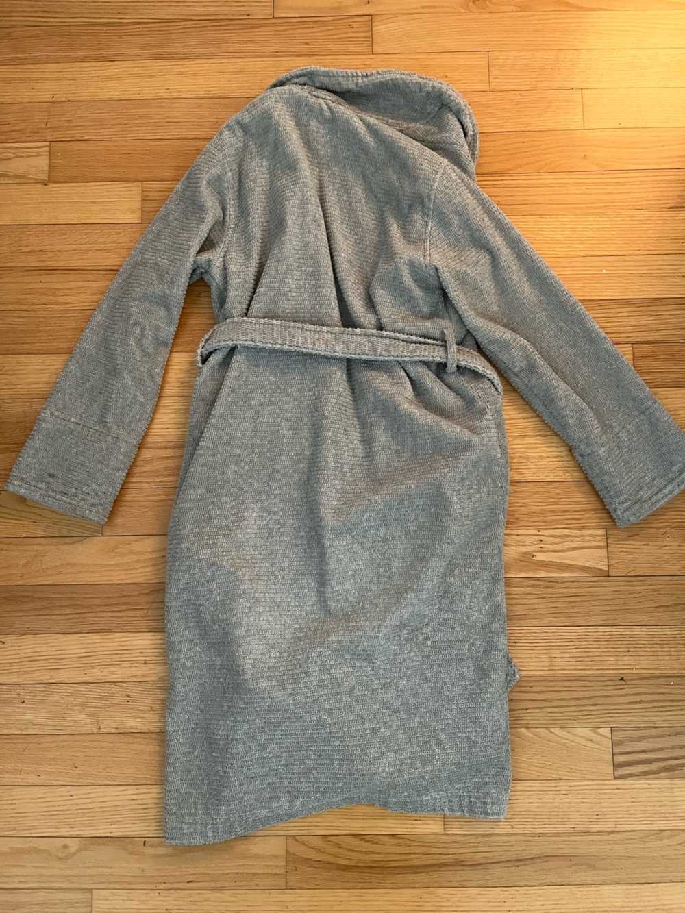 Lands' End Women's Cotton Terry Knee Length Spa Bath Robe XS grey - Picture 2 of 4